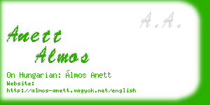 anett almos business card